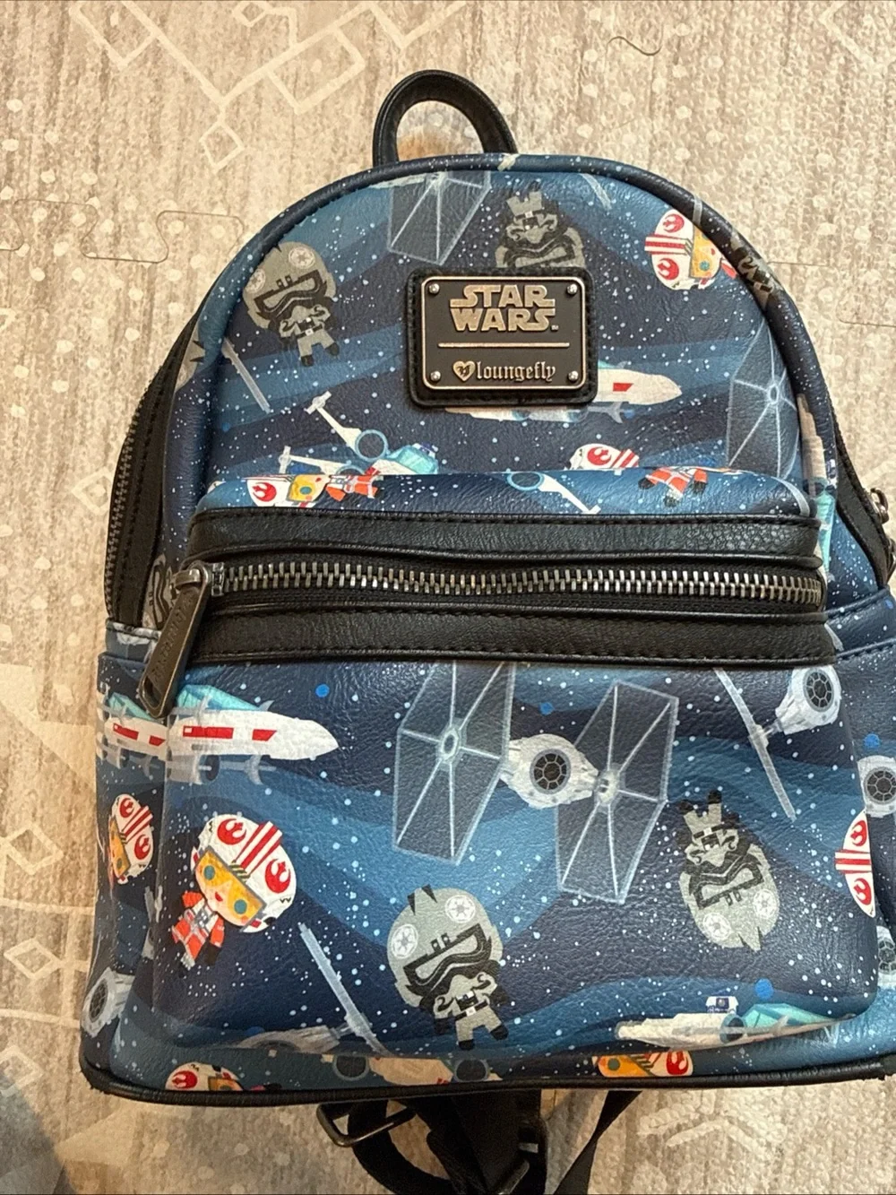 Star Wars x Loungefly Star Wars Navy Blue Galactic Kids Mini Backpack